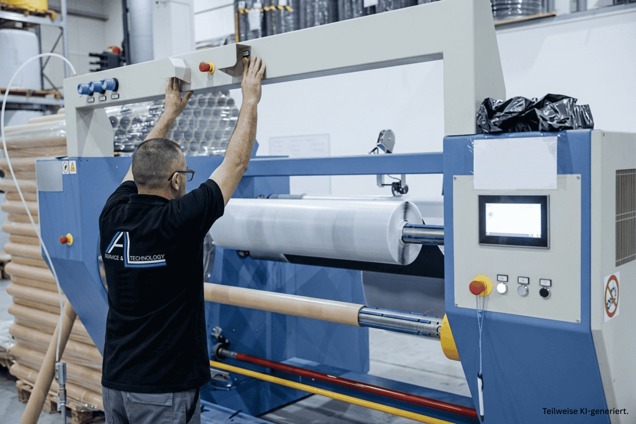 Servicetechniker von A&L Service & Technology an einer industriellen Messanlage